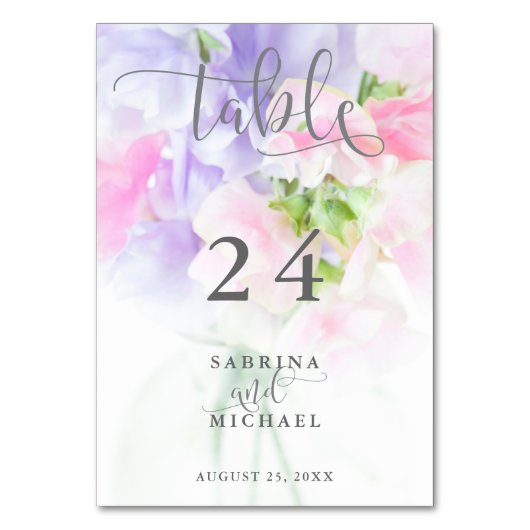 NUMÉRO DE TABLE FLORAL CHIC MARIAGE POIS DOUX (Par défaut)