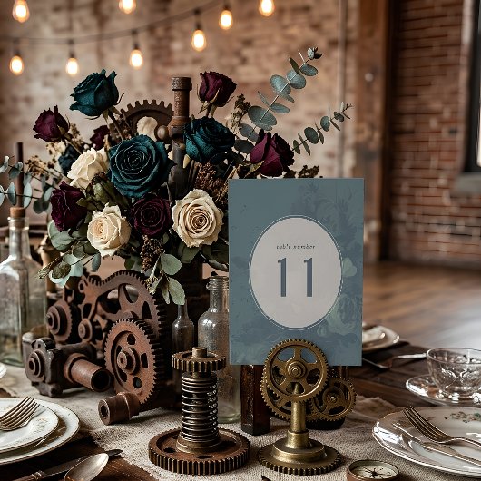 Numéro de table floral classe sarcelle industriell