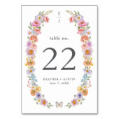 Numéro de table floral coloré (Dos)