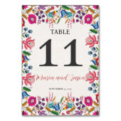 Numéro De Table Floral coloré mexicain Mariage moderne (Par défaut)