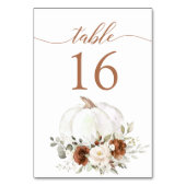 Numéro De Table Floral Crème Citrouille Automne Rustique Numéro de (Par défaut)