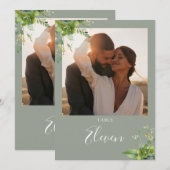 Numéro de table floral de verdure de sauge verte d (Devant / Derrière)