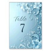 Numéro de table floral décoratif bleu (Dos)