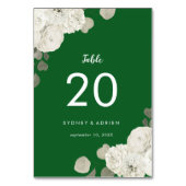 Numéro De Table Floral d'hiver | Numéro de tableau Mariage vert (Dos)