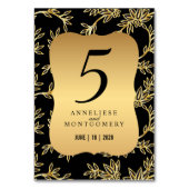Numéro De Table Floral d'or victorien moderne (Dos)