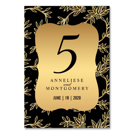 Numéro De Table Floral d'or victorien moderne (Par défaut)