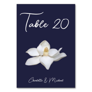 Numéro De Table Floral élégant de Magnolia blanc sur Mariage de ma