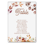 Numéro De Table Floral Fall in Love Mariage (Dos)