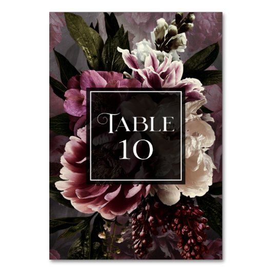 Numéro De Table Floral foncé et humide (Par défaut)