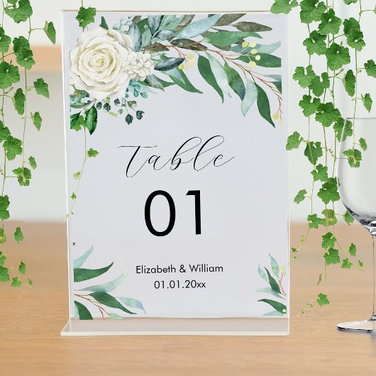 Numéro De Table Floral Greenery Mariage Event Business