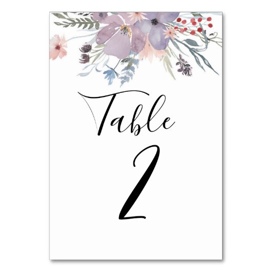 Numéro de table floral lavande. Mariage violet (Par défaut)