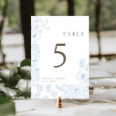 Numéro De Table Floral Line Art Mariage bleu français