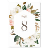 Numéro De Table Floral Magnolia Neutral Beige Blush Numéro de tabl (Dos)