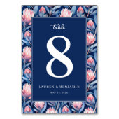 Numéro de table floral marine élégant (Dos)