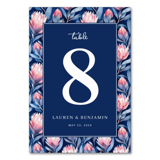 Numéro de table floral marine élégant (Par défaut)