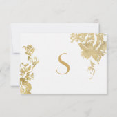 Numéro de table floral moderne élégant simple en o (Dos)