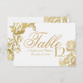 Numéro de table floral moderne élégant simple en o (Devant / Derrière)