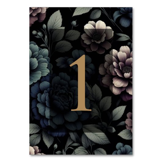 Numéro De Table Floral Moody Bleu Tableau 1 (Par défaut)