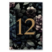 Numéro De Table Floral Moody bleu Tableau 12 (Dos)
