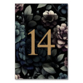 Numéro De Table Floral Moody bleu Tableau 14 (Dos)