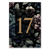 Numéro De Table Floral Moody bleu Tableau 17 (Dos)