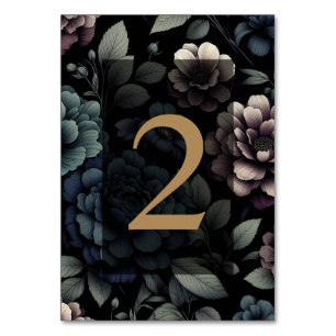 Numéro De Table Floral Moody bleu Tableau 2