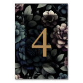 Numéro De Table Floral Moody Bleu Tableau 4 (Dos)