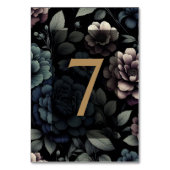 Numéro De Table Floral Moody bleu Tableau 7 (Dos)