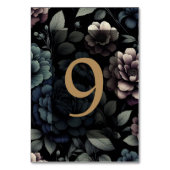 Numéro De Table Floral Moody bleu Tableau 9 (Dos)