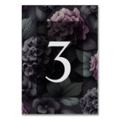 Numéro De Table Floral Moody noir et violet (Dos)