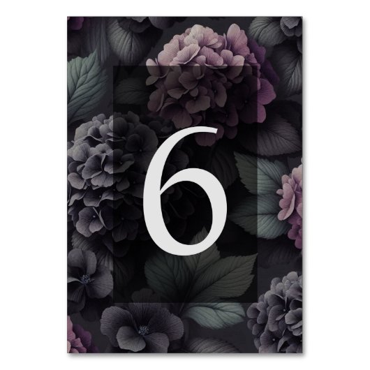 Numéro De Table Floral Moody noir et violet (Par défaut)