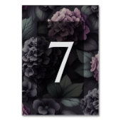 Numéro De Table Floral Moody noir et violet (Dos)