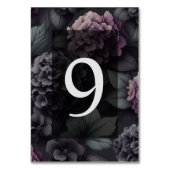 Numéro De Table Floral Moody noir et violet (Dos)