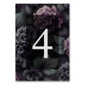 Numéro De Table Floral Moody noir et violet (Dos)