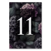 Numéro De Table Floral Moody noir et violet (Dos)