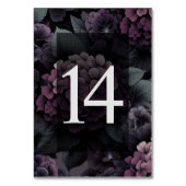 Numéro De Table Floral Moody violet Tableau 14 (Dos)
