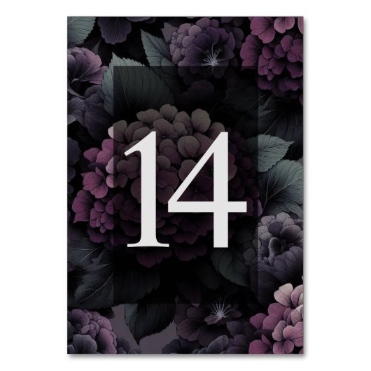 Numéro De Table Floral Moody violet Tableau 14 (Par défaut)