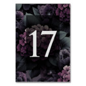 Numéro De Table Floral Moody violet Tableau 17 (Dos)