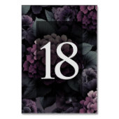 Numéro De Table Floral Moody violet Tableau 18 (Dos)