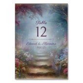 Numéro De Table Floral Mysical Enchanted Mariage de bois (Dos)