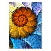 Numéro De Table Floral Orange Bleu Jaune Art Abstrait (Dos)