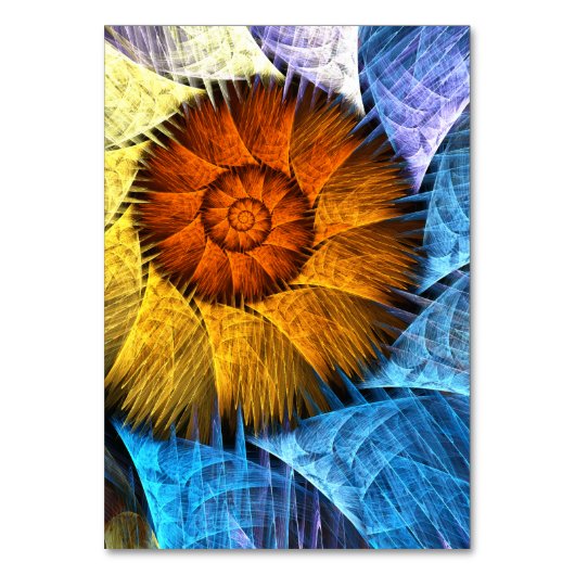 Numéro De Table Floral Orange Bleu Jaune Art Abstrait (Par défaut)