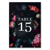 Numéro de table floral peint à la main avec pivoin (Dos)