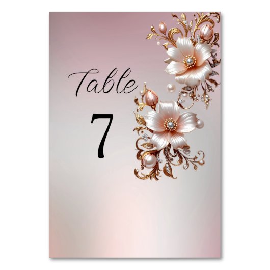 Numéro de table floral rose décoratif (Par défaut)
