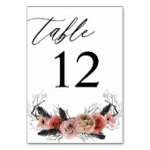 Numéro de table floral rose et noir Halloween (Dos)