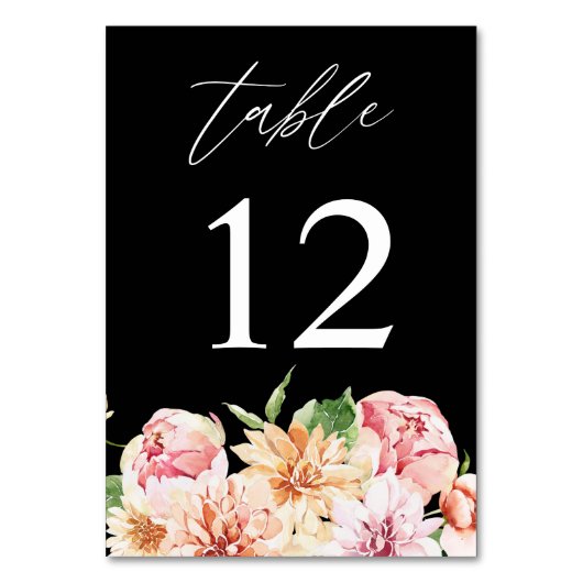 Numéro de table floral rose et pêche et verdure - (Par défaut)