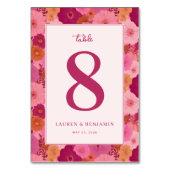 Numéro de table floral rose joyeux (Dos)