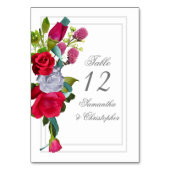 Numéro De Table Floral rose rouge (Dos)