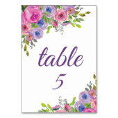 Numéro de table floral rose violet (Dos)