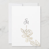 Numéro de table floral simple en or blanc élégant (Dos)
